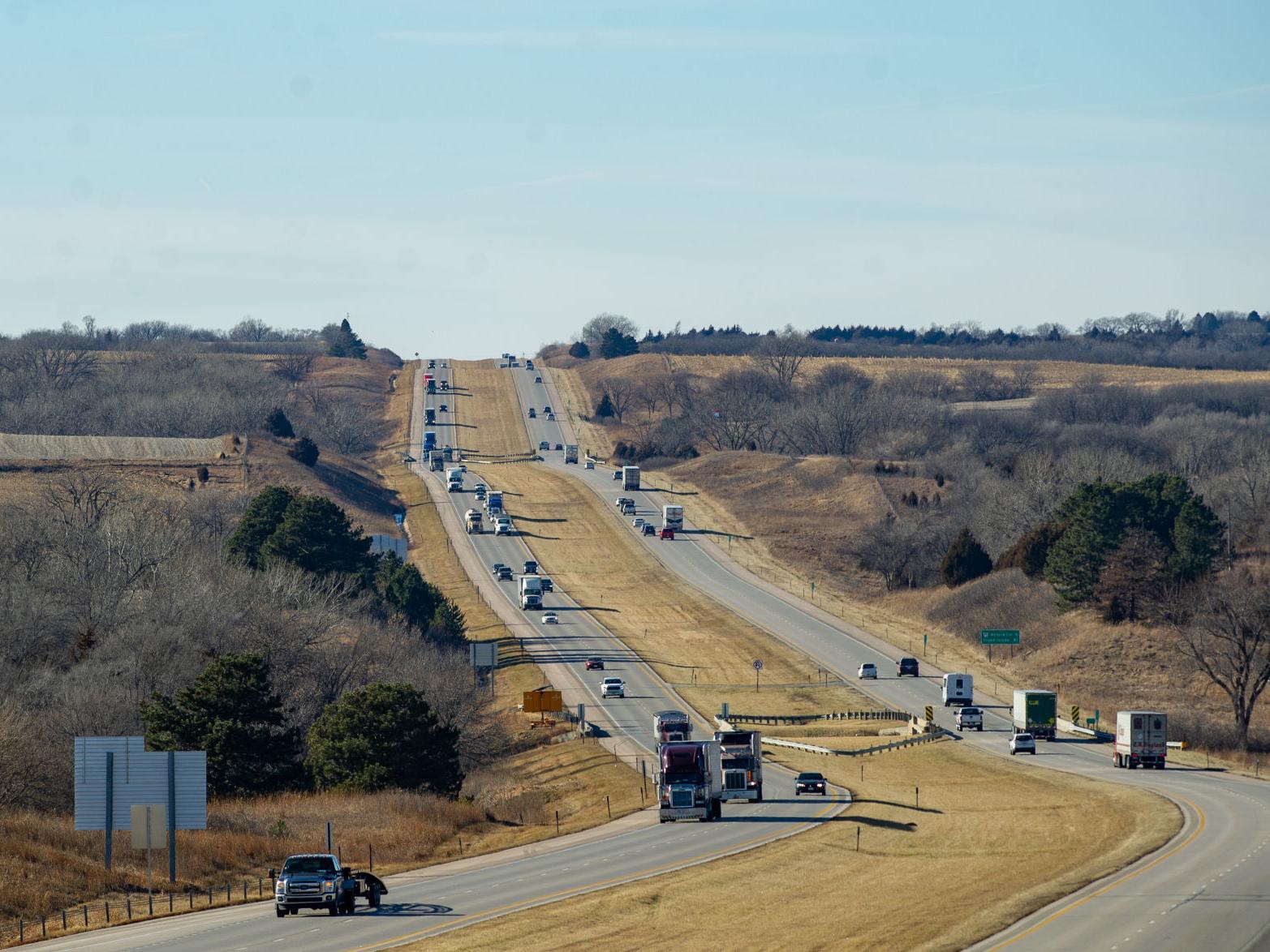 $12.5B Nebraska road map: I 80 six lanes west of Lincoln, South