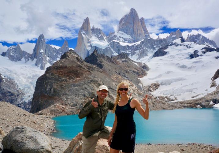 Regina & dad Jim Busse at base of Monte Fitz Roy