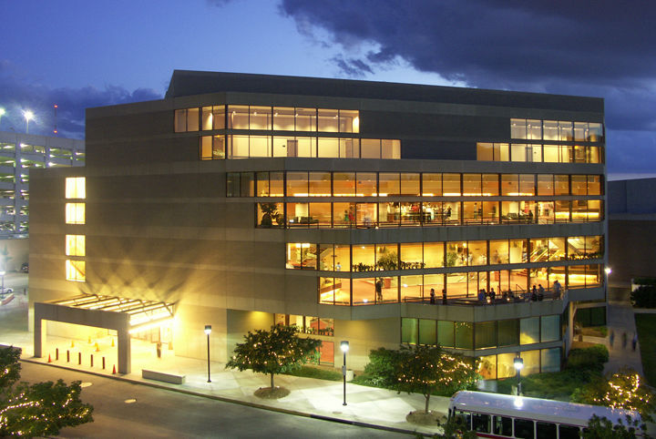 Lied Center at night