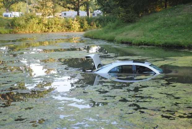 Mercedes found in pond in Beatrice