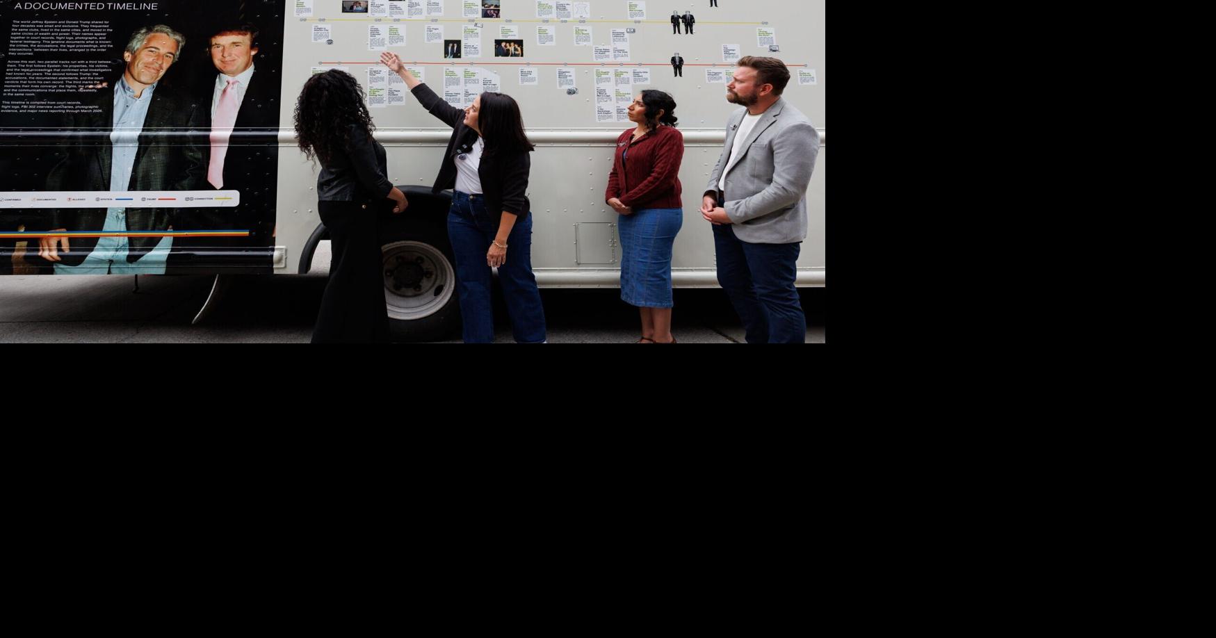 Roaming exhibit critical of Trump's ties to Epstein stops in Omaha Josh Reyes World-Herald Staff Writer Sep 14, 2026 Updated