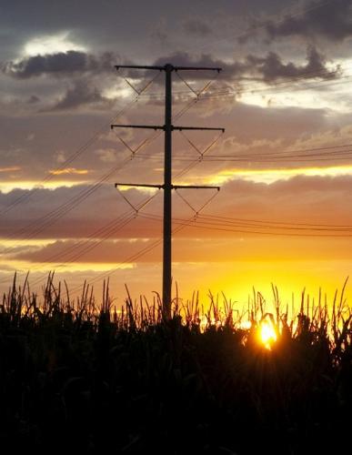 Power line in service