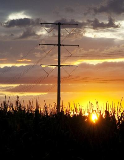 Power line in service
