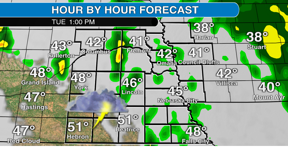 Chance of storms Tuesday, snow Wednesday in southeast Nebraska