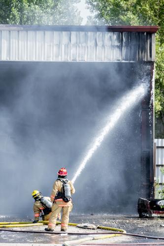 Salvage yard fire