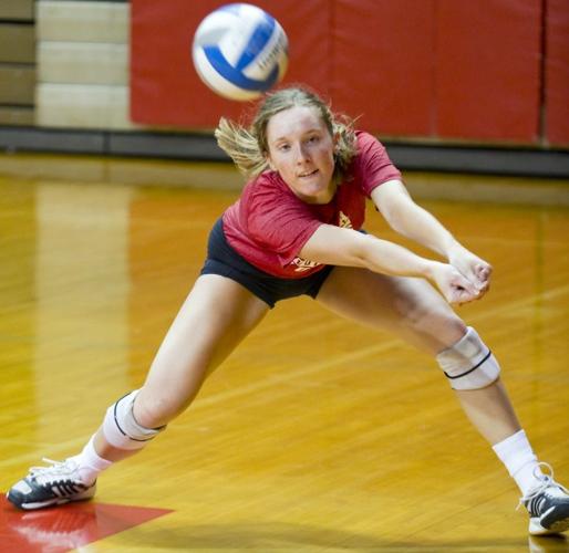 NU volleyball practice, 8.10.13