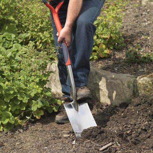 Digging in a garden