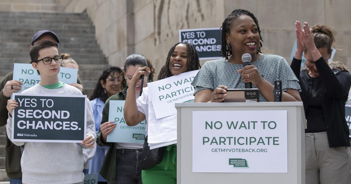 Felons Cheering Nebraska advocates cheer law restoring felon voting rights