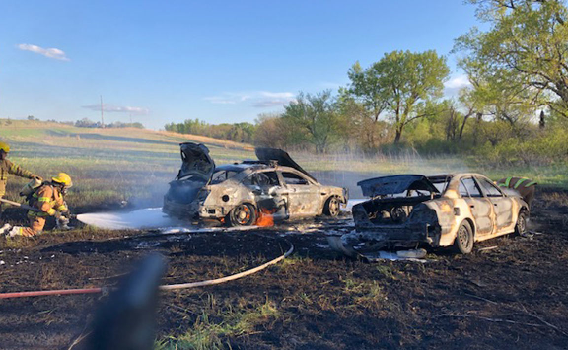 Beatrice police car destroyed following pursuit