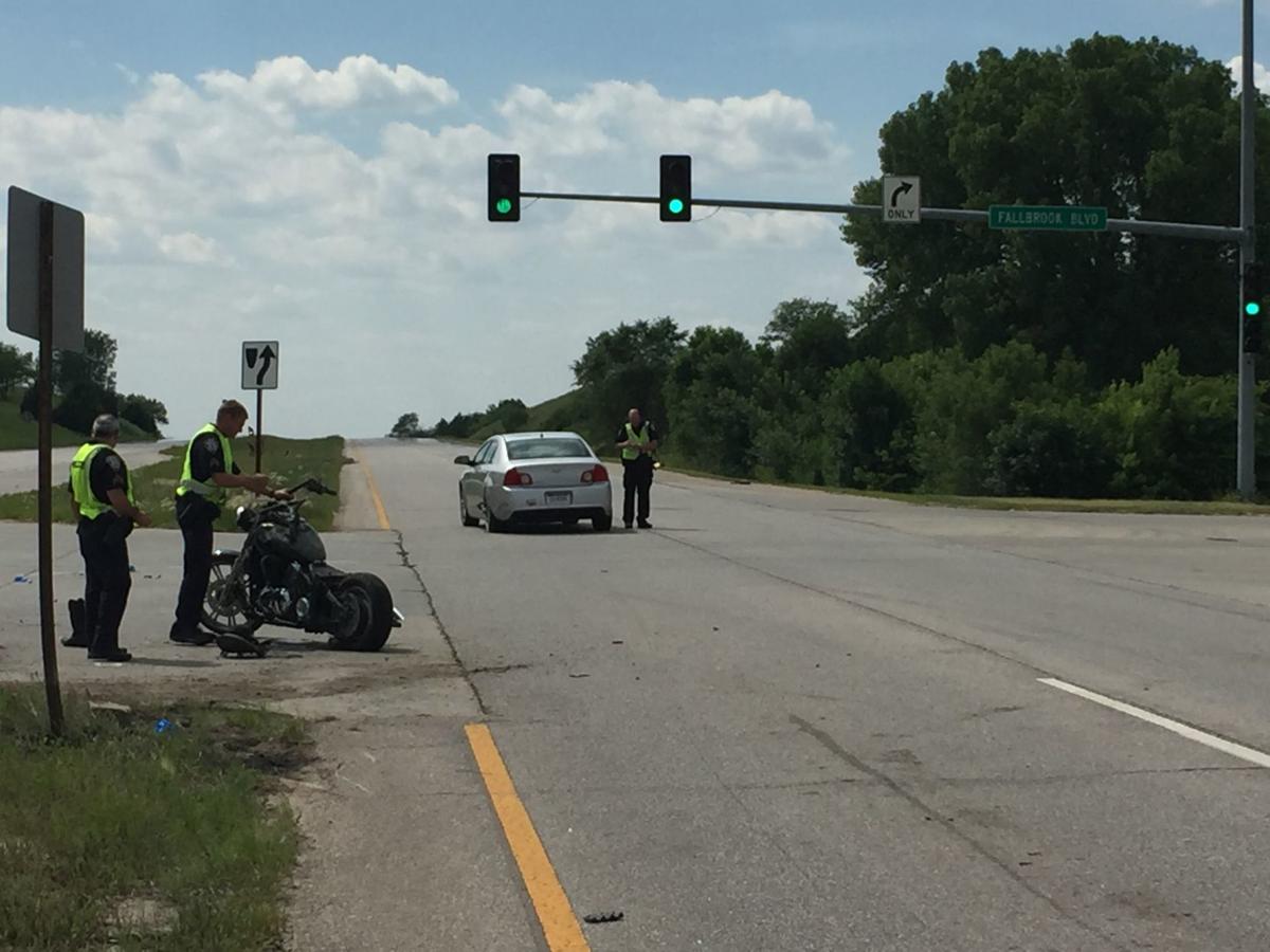Car/Motorcycle crash at Fallbrook and Highway 34