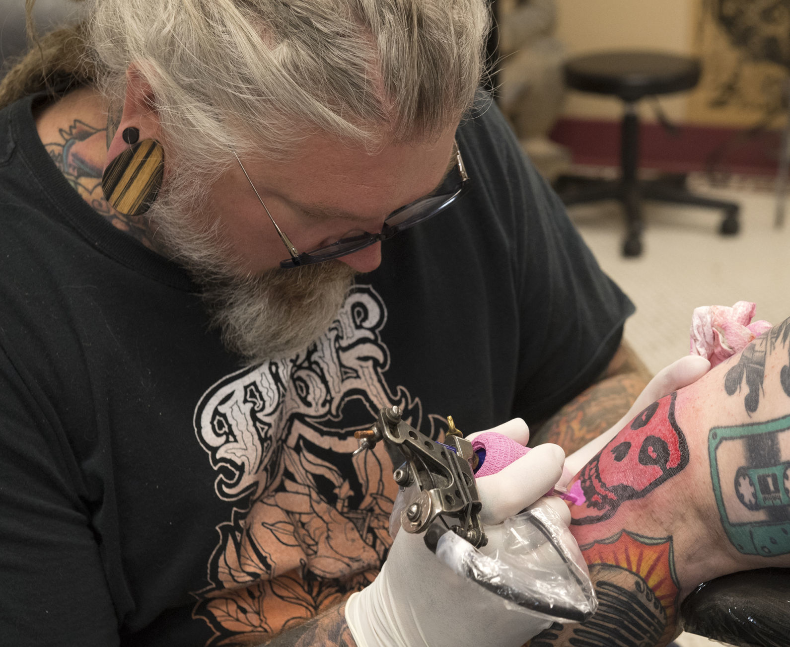 A crimson ghost in memory of Ryan Pinkerton tattoo artist Misfits fan  father
