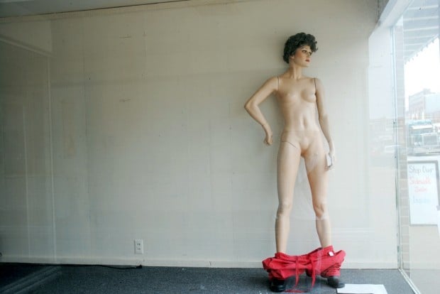 Lincoln Life Naked mannequin gets dressed