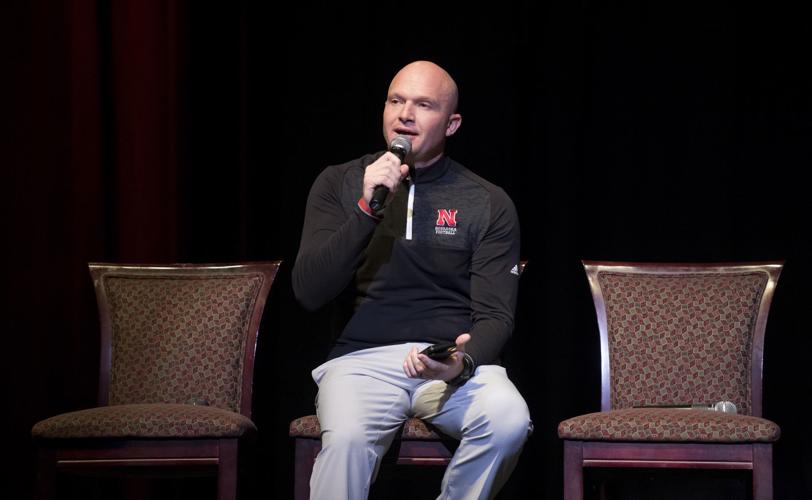 Husker football coaches at the Rococo Theatre
