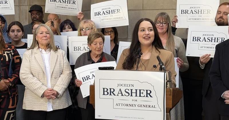 Jodelyn Lettering Jocelyn Brasher runs for Nebraska attorney general