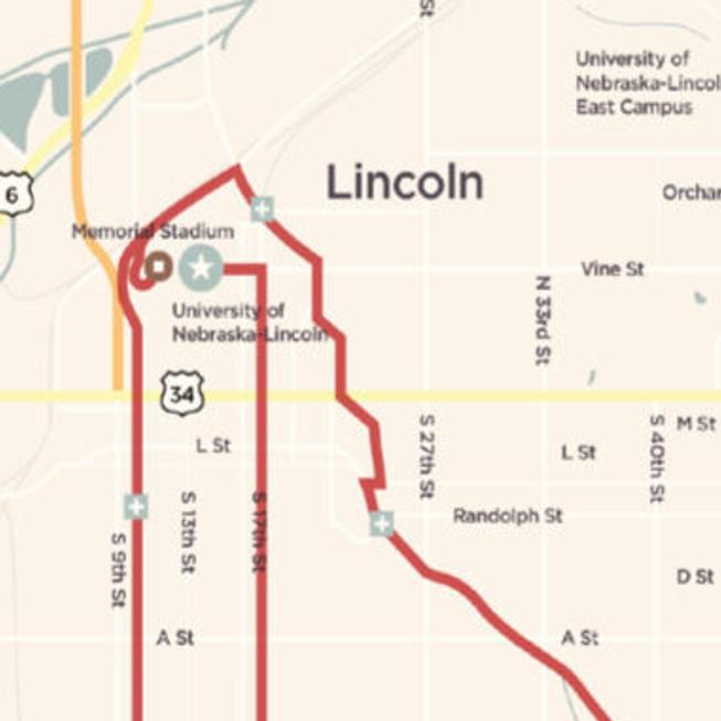 Lincoln Marathon Map 2022