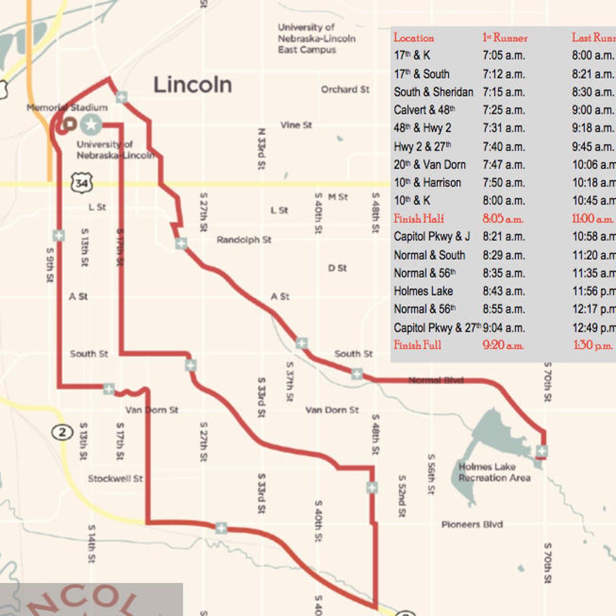 How To Watch Or Avoid The Lincoln Marathon Local Journalstar Com Lincoln Marathon Map 2022