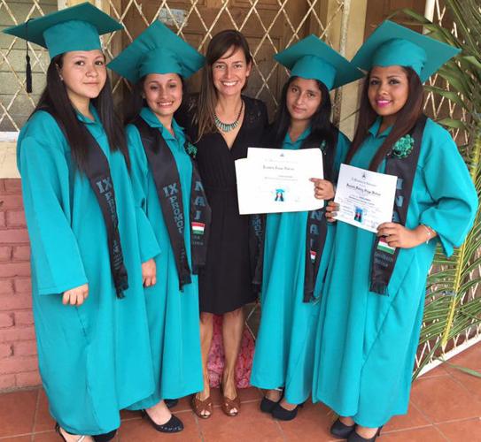 Julie Reager with graduates in Kumaica Sur, Nicaragua