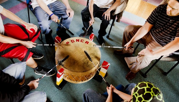 Ponca drumming