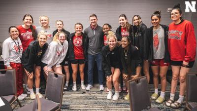 Zac Taylor with Nebraska WBB