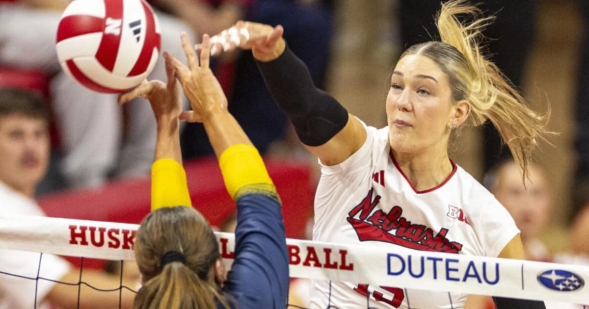 Strong passing, Andi Jacksons .778 hitting lead No. 1 Nebraska volleyball past Michigan
