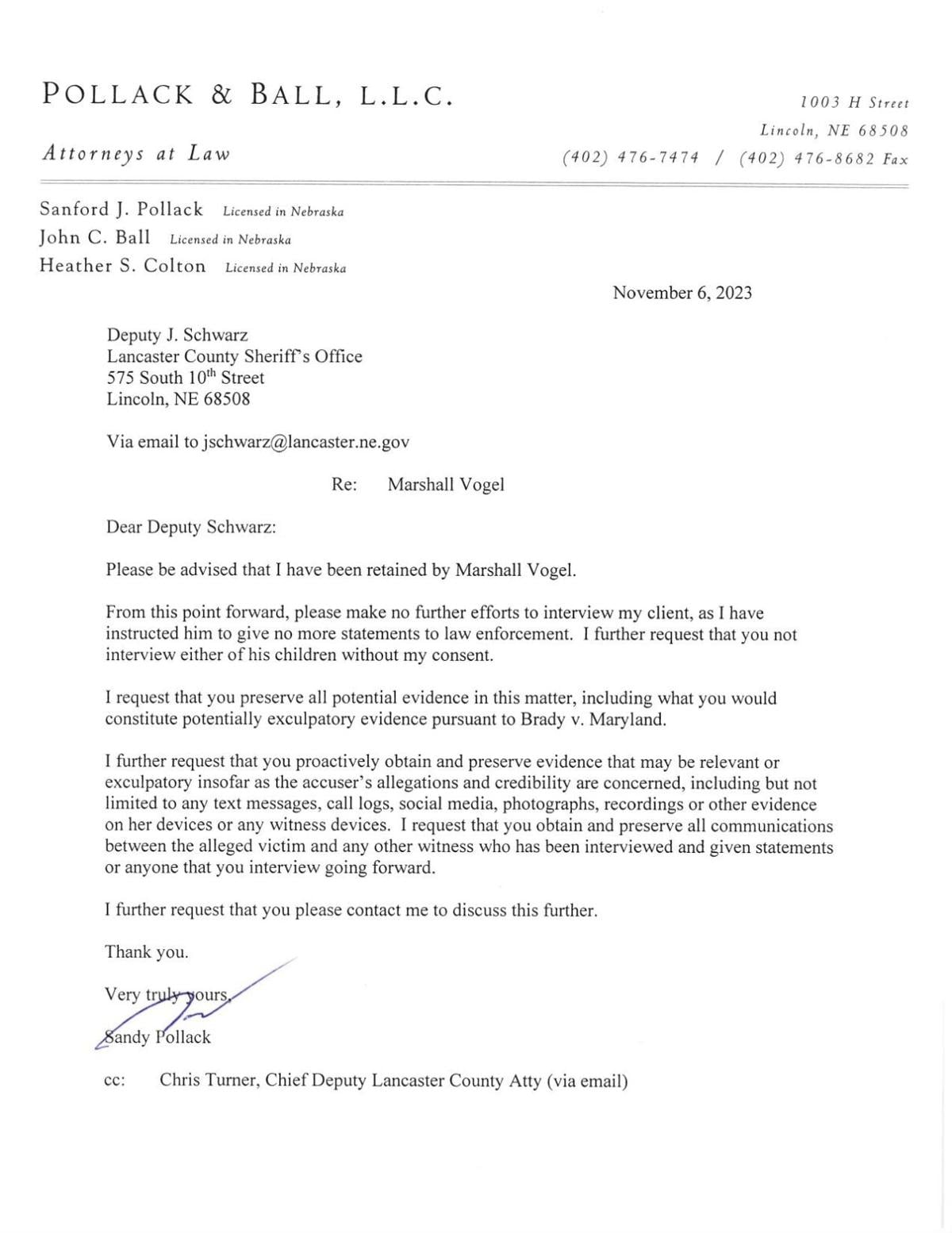 Pollack's letter