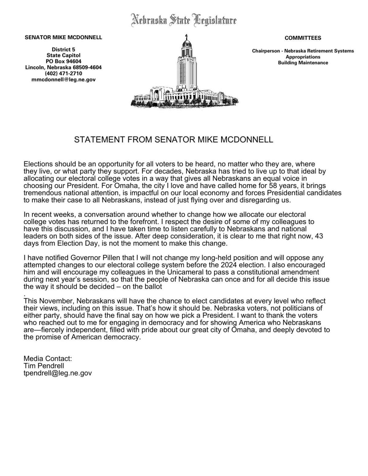 McDonnell Statement