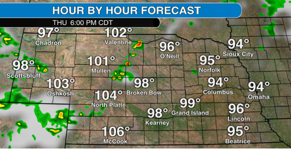 Watch now: Very hot across Nebraska Thursday with a small chance of severe storms