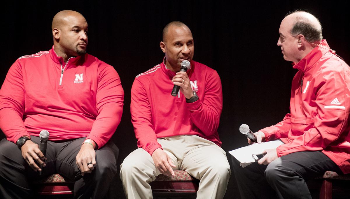 Husker football coaches at the Rococo Theatre