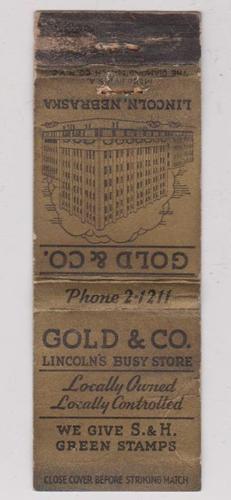 Gold's matchbook