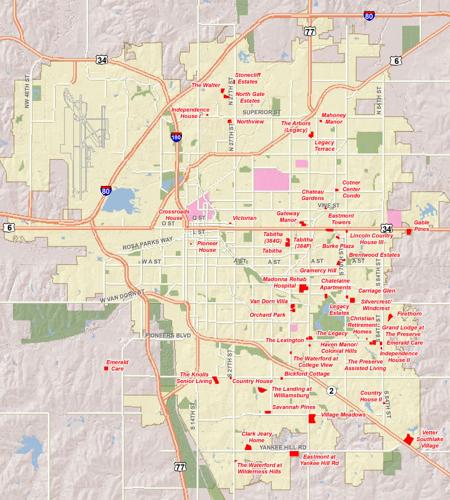 Major retirement and residential health care facilities
