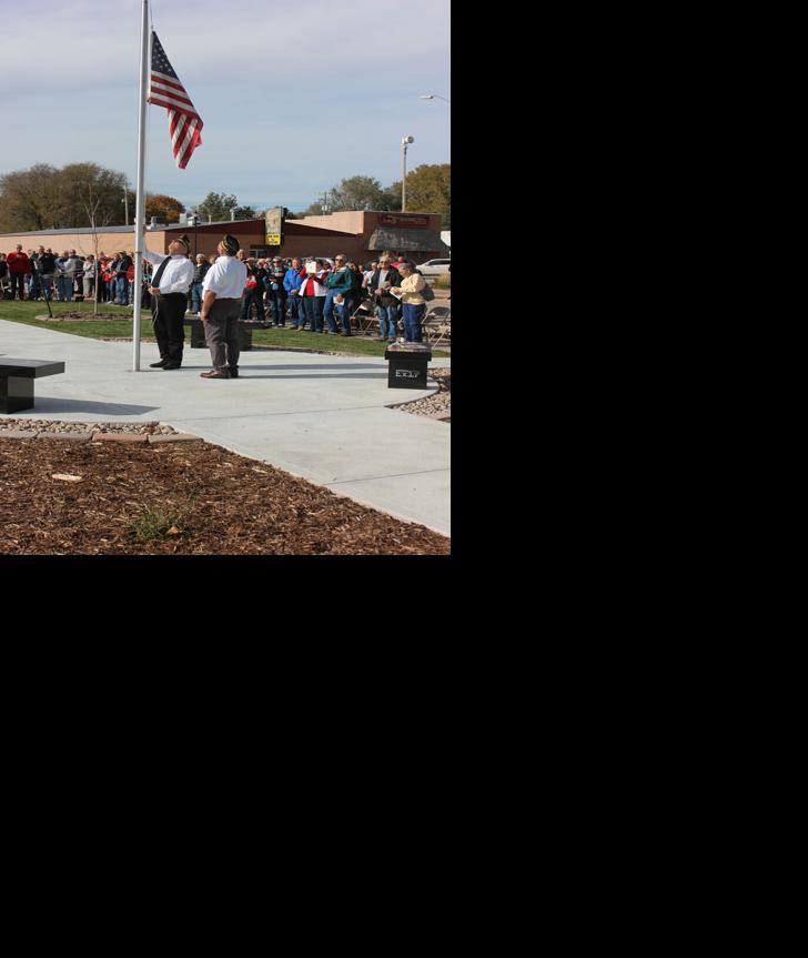 Cairo Veterans Park - flag raising
