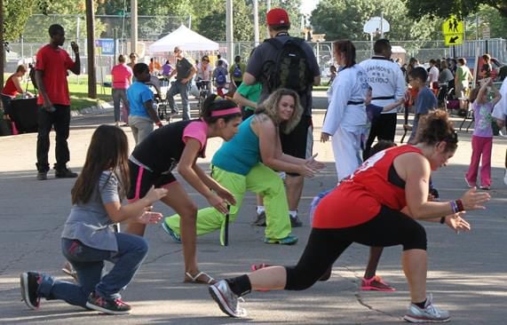 Street aerobics at 'Streets Alive!'