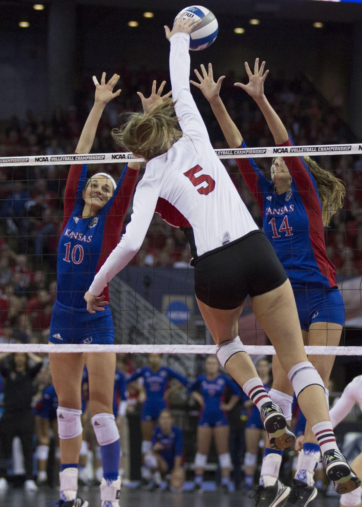 Photos: Nebraska defeats Kansas in the Final Four | Volleyball ...