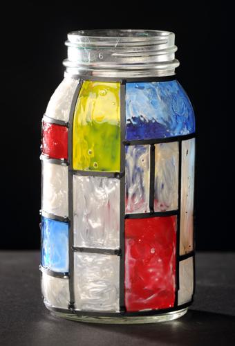 How to Make a Stained Glass Mosaic Mason Jar - The Melrose Family