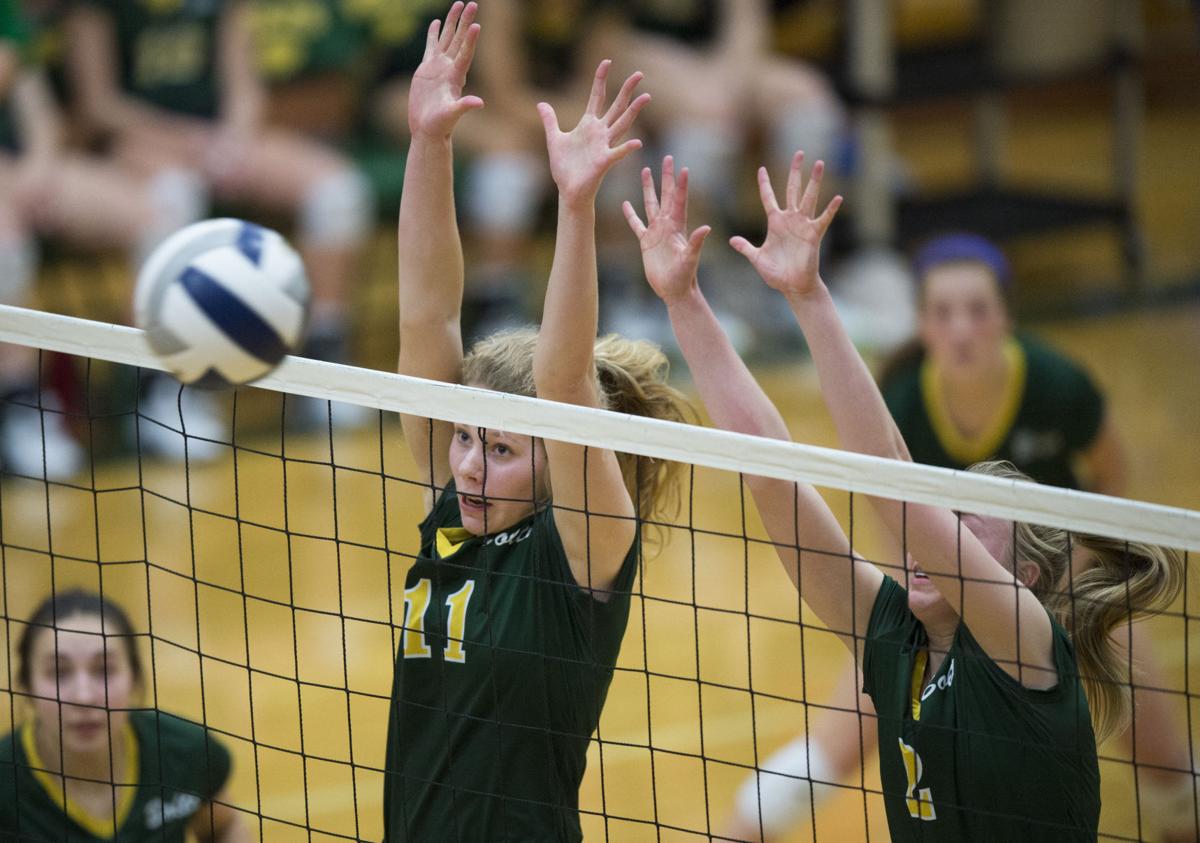Papillion-La Vista vs. Pius X volleyball, 10/11