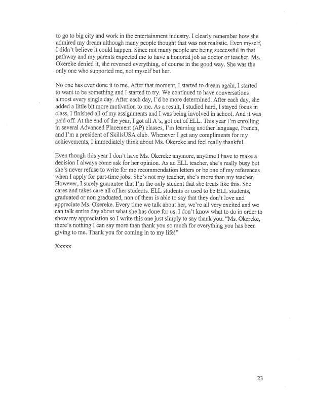 Leadership nomination sample picture