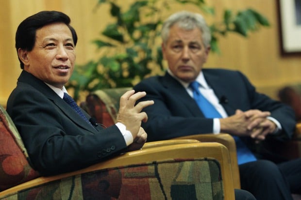 Chuck Hagel and Chinese ambassador