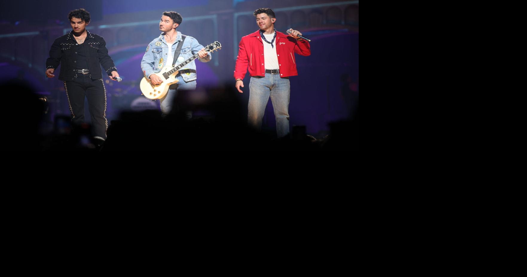 Jonas Brothers perform at Fiserv Forum in Milwaukee on Sunday, Oct. 12, 2025.