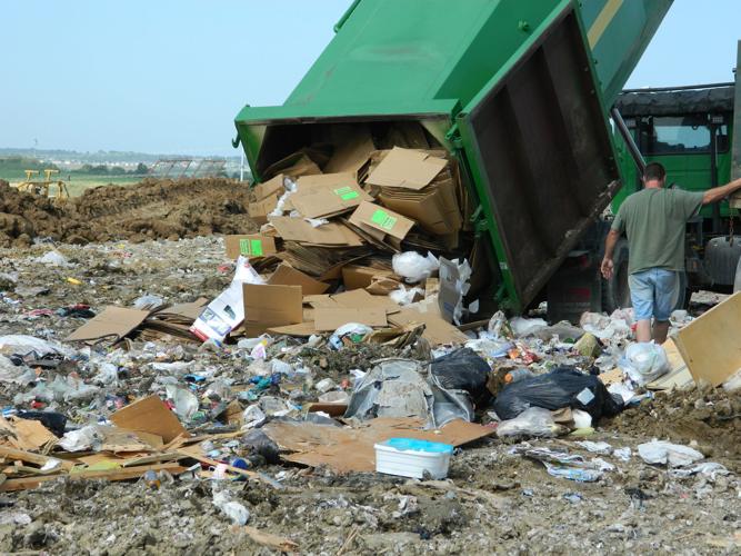 Cardboard at the landfill