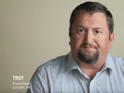 Troy Post during his appearance in a Papa John's commercial