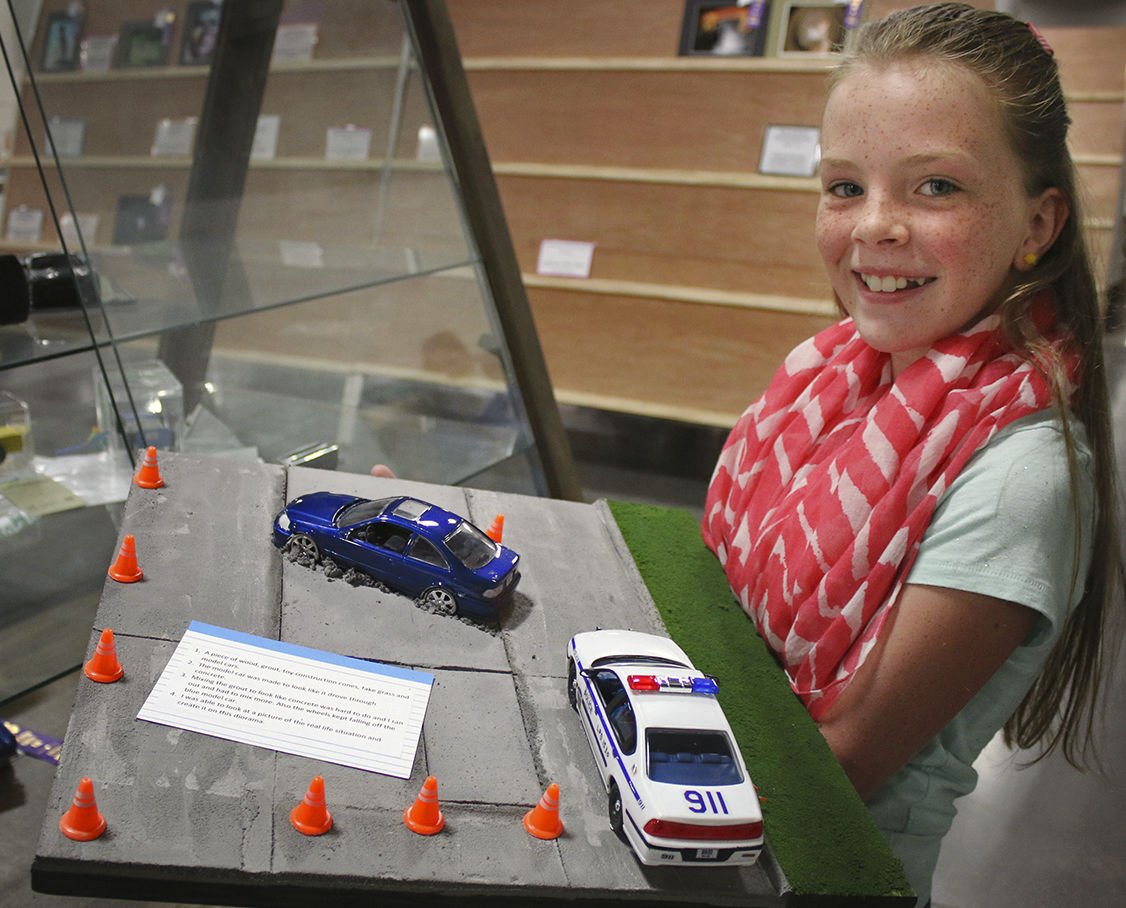 Allison Morrow 11 Won A Purple Ribbon In 4 H At The Lancaster County Super Fair For Her Depiction Of Honda Civic That Was Mired Fresh Concrete
