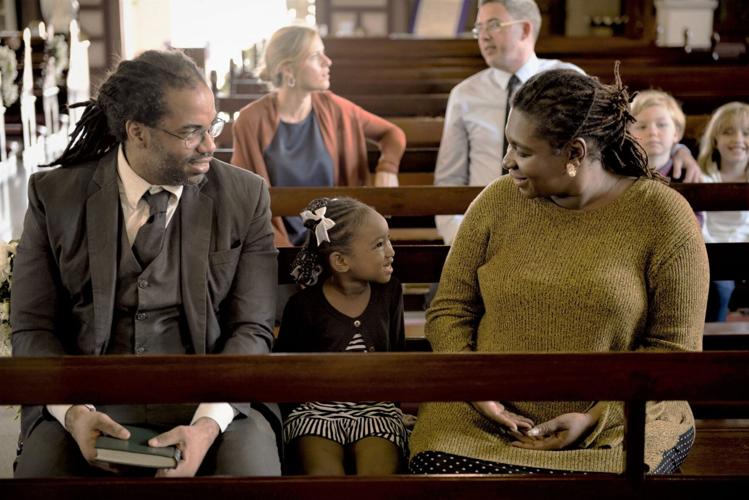 Families attending church service