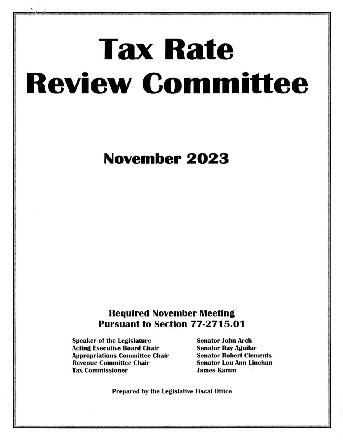 Tax Rate Review Committee 2023 annual report