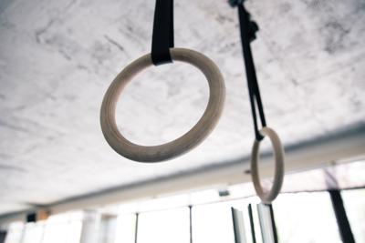 Closeup image of a fitness rings