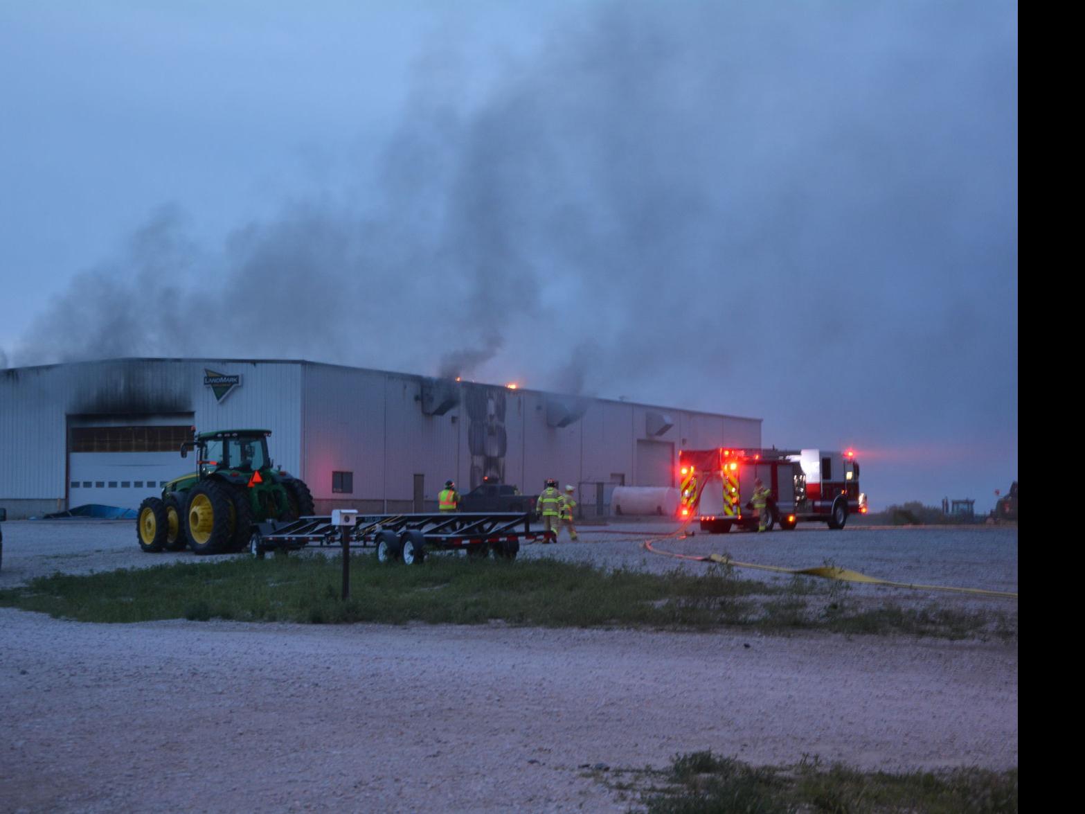 john deere combine on fire