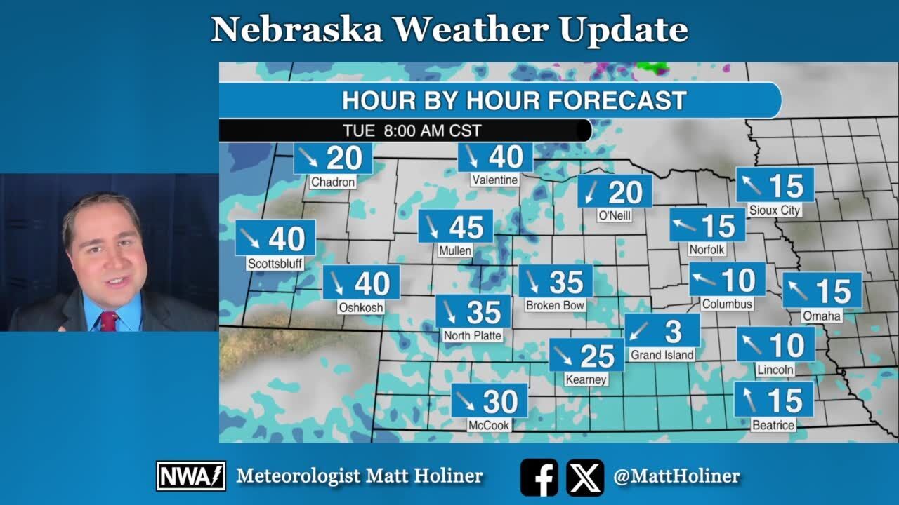 More snow and wind through Wednesday in Nebraska but how much