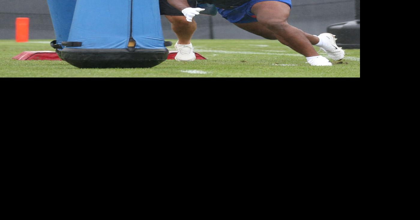 Ed Oliver at practice during training camp at St. John Fisher University.