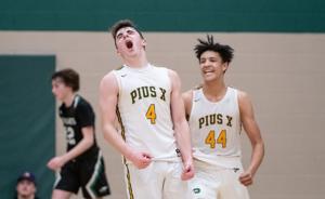 Pius X gets team effort — and hot shooting — to hand Omaha Skutt first loss, 54-49