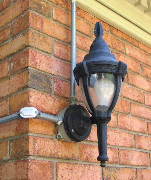 James Dulley Outdoor Security Lighting, How To Install Outdoor Light Fixture Box On Brick
