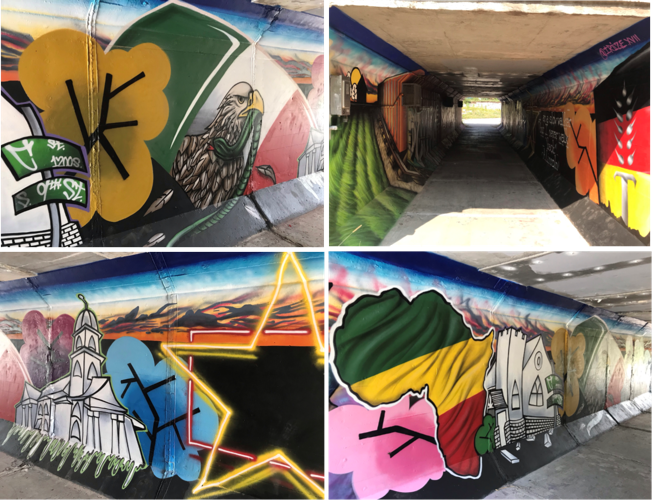 F Street tunnel photo collage